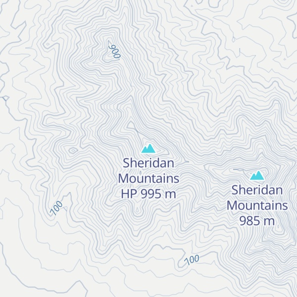 Map of Sheridan Mountains HP