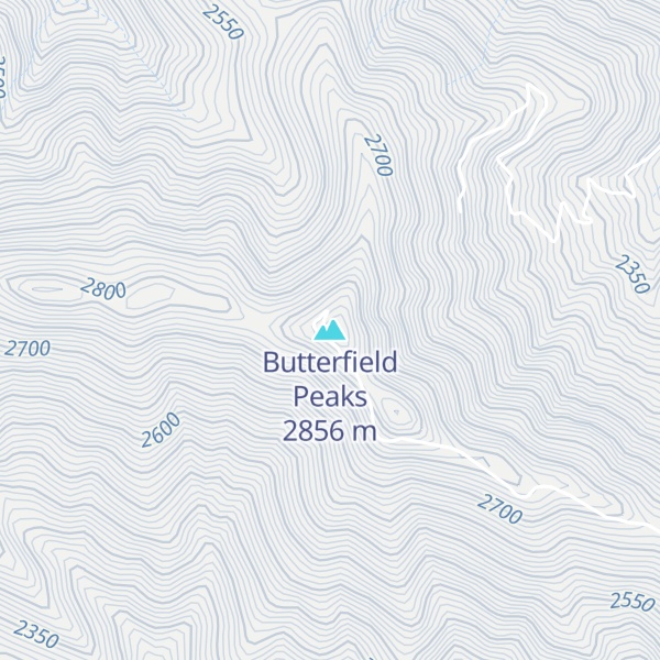 Map of Butterfield Peaks
