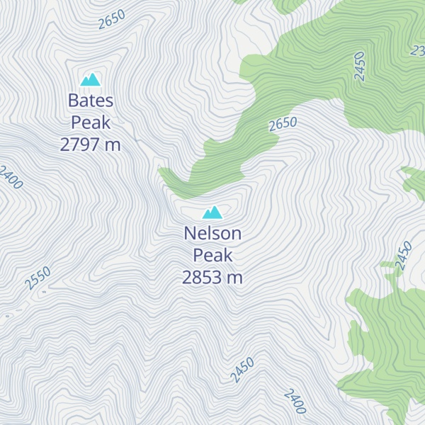 Map of Nelson Peak