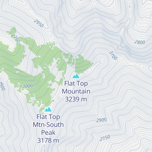 Map of Flat Top Mountain