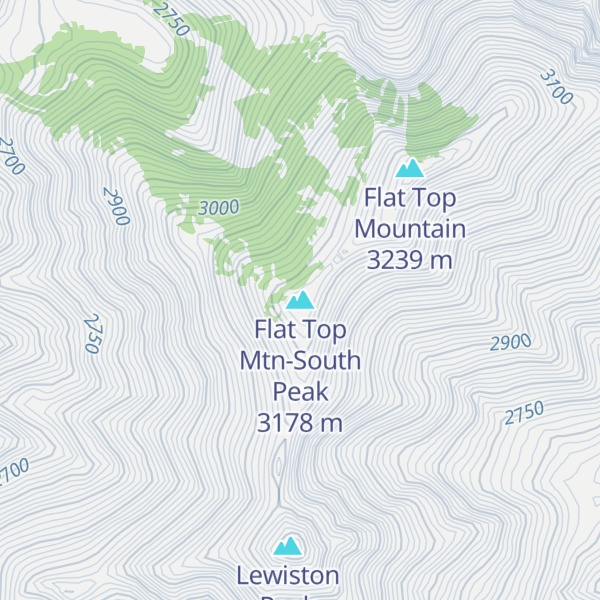 Map of Flat Top Mtn-South Peak