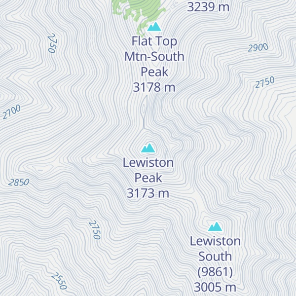 Map of Lewiston Peak