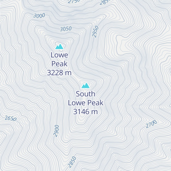 Map of South Lowe Peak