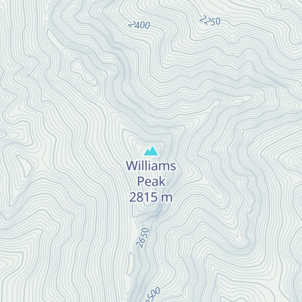Map of Williams Peak