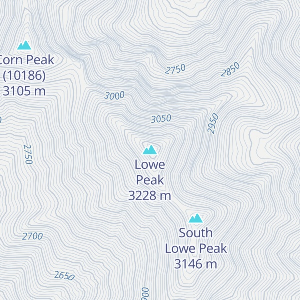Map of Lowe Peak