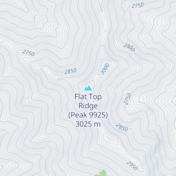 Map of Flat Top Ridge (Peak 9925)