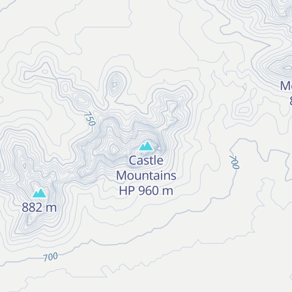 Map of Castle Mountains HP