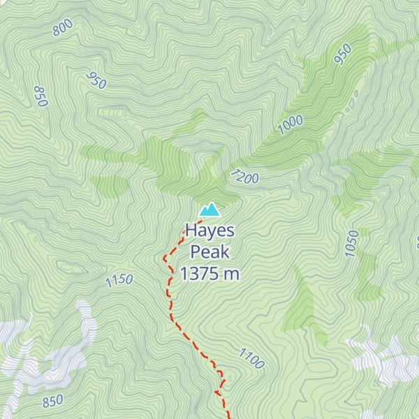 Map of Hayes Peak