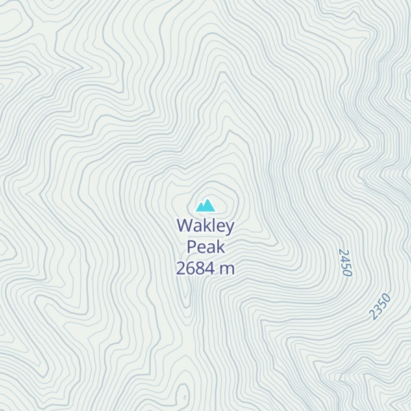 Map of Wakley Peak
