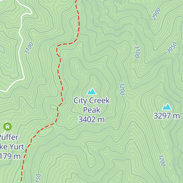 Map of City Creek Peak