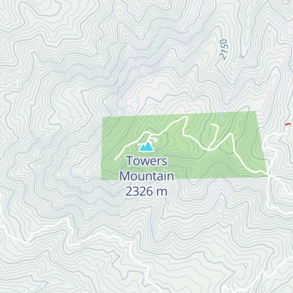 Map of Towers Mountain
