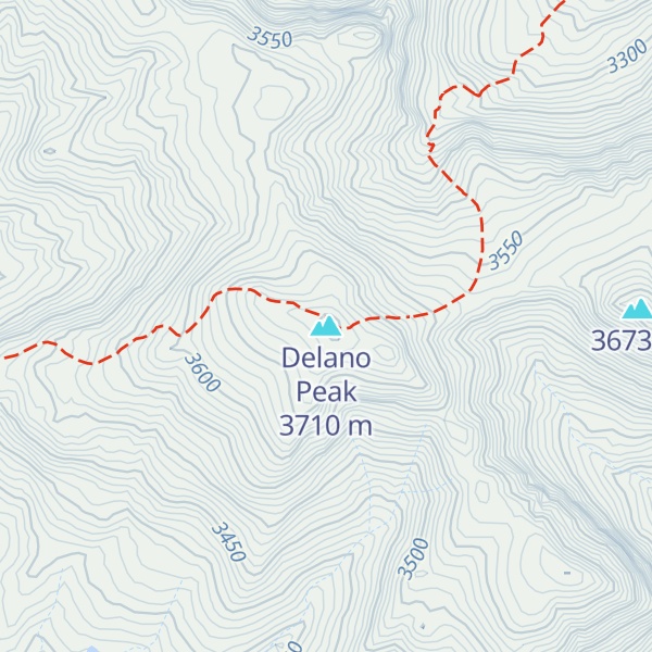 Map of Delano Peak