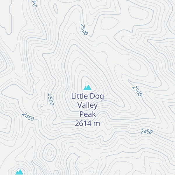 Map of Little Dog Valley Peak