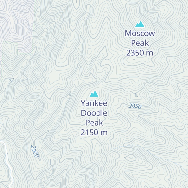 Map of Yankee Doodle Peak