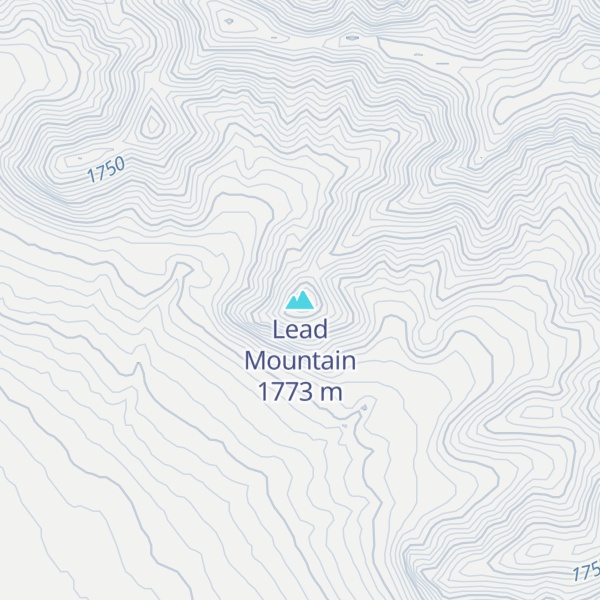 Map of Lead Mountain