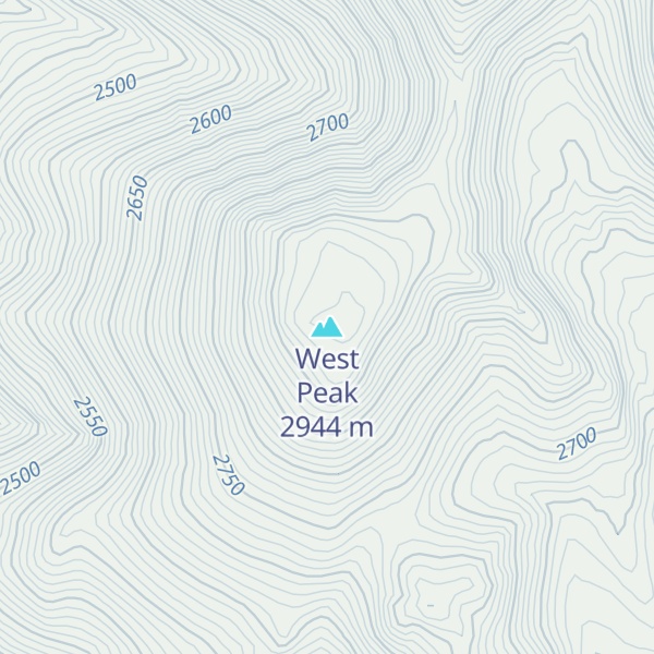 Map of West Peak