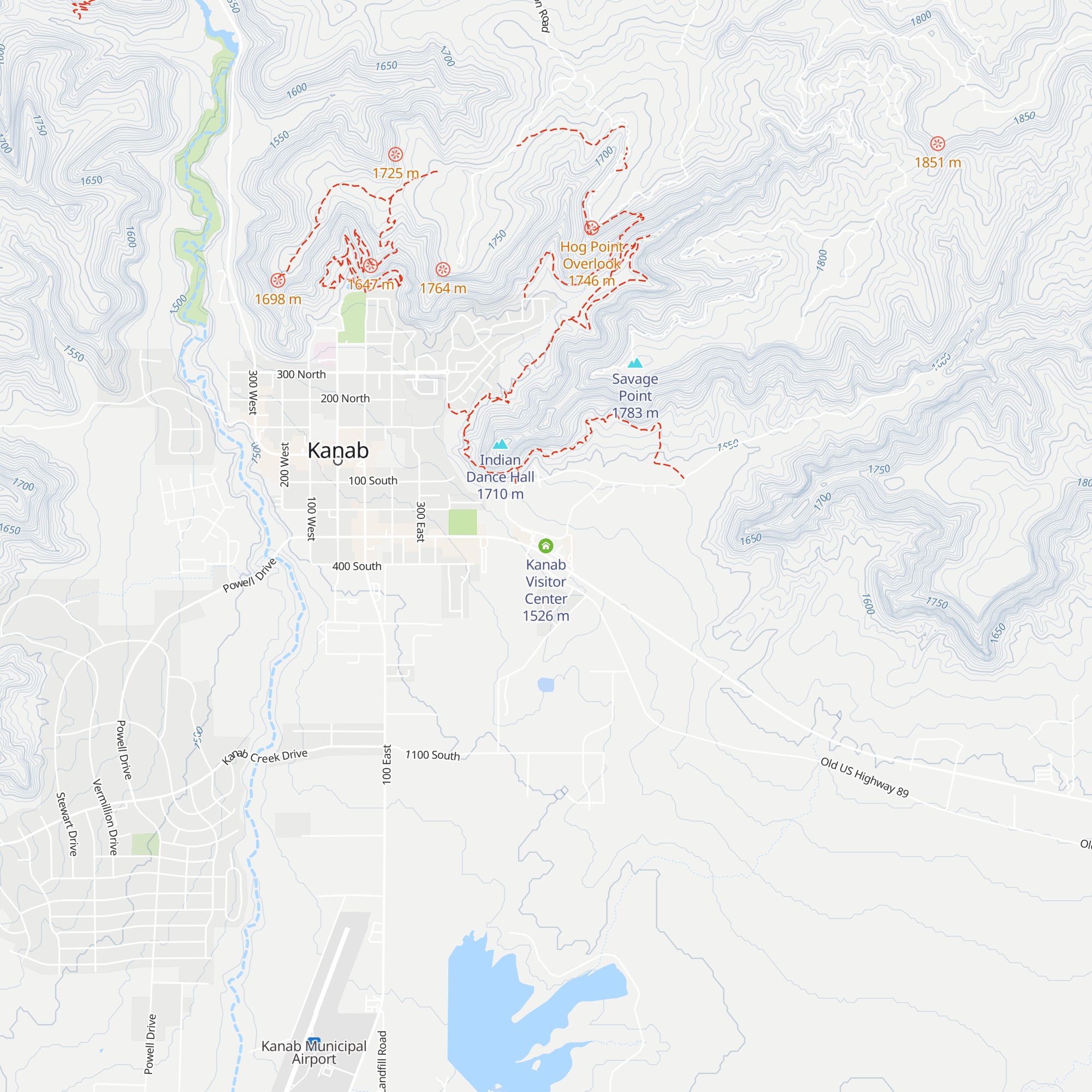 Kanab Visitor Center map