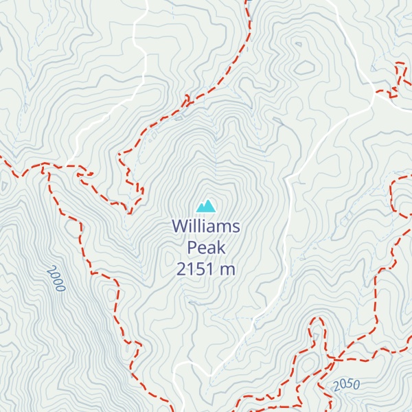 Map of Williams Peak