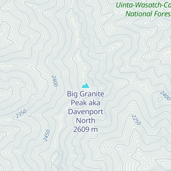 Map of Big Granite Peak aka Davenport North