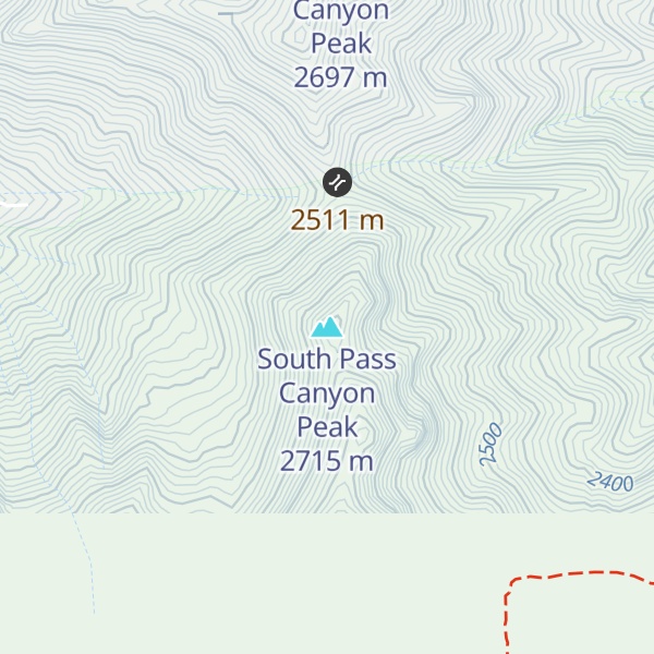 Map of South Pass Canyon Peak