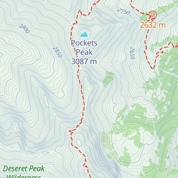 Map of Big Creek Canyon Deseret Peak