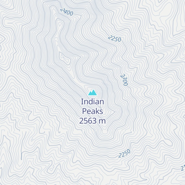 Map of Indian Peaks
