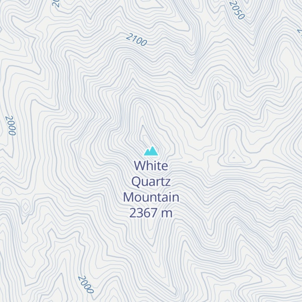 Map of White Quartz Mountain