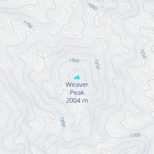 Map of Weaver Peak