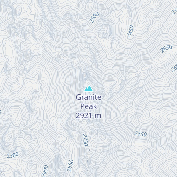 Map of Granite Peak