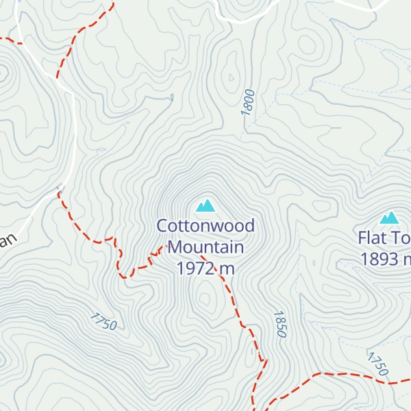 Map of Cottonwood Mountain