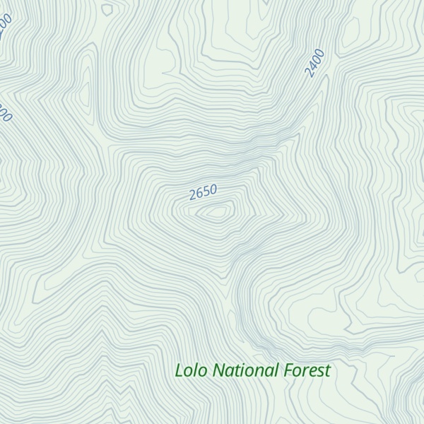 Map of Evans Peak