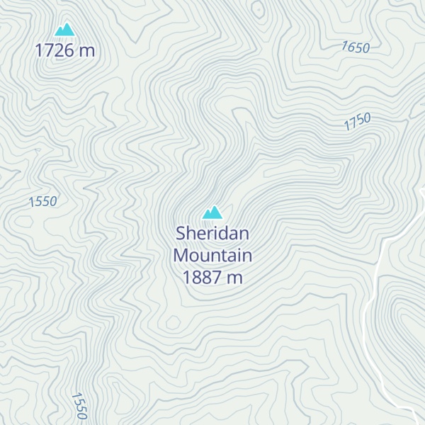 Map of Sheridan Mountain