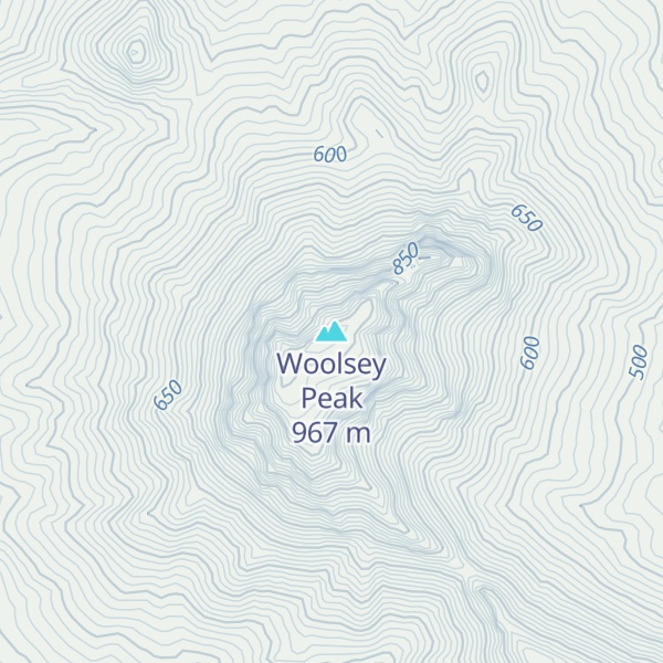 Map of Woolsey Peak