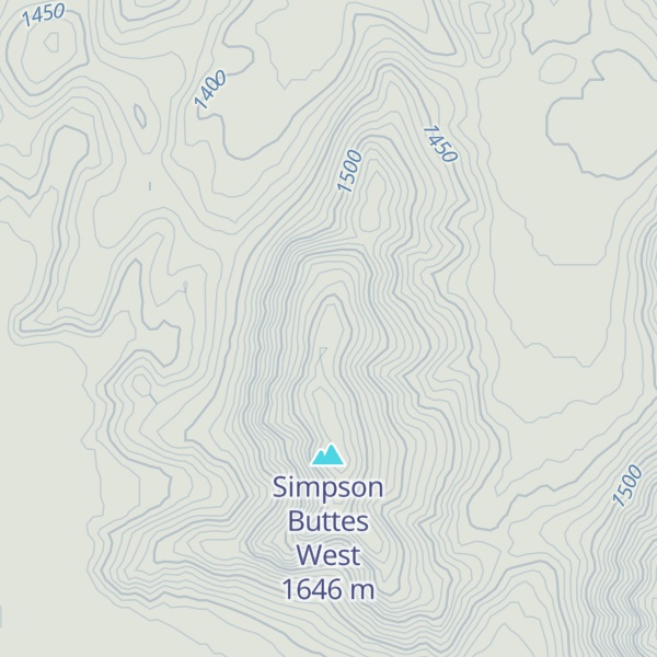 Map of Simpson Buttes