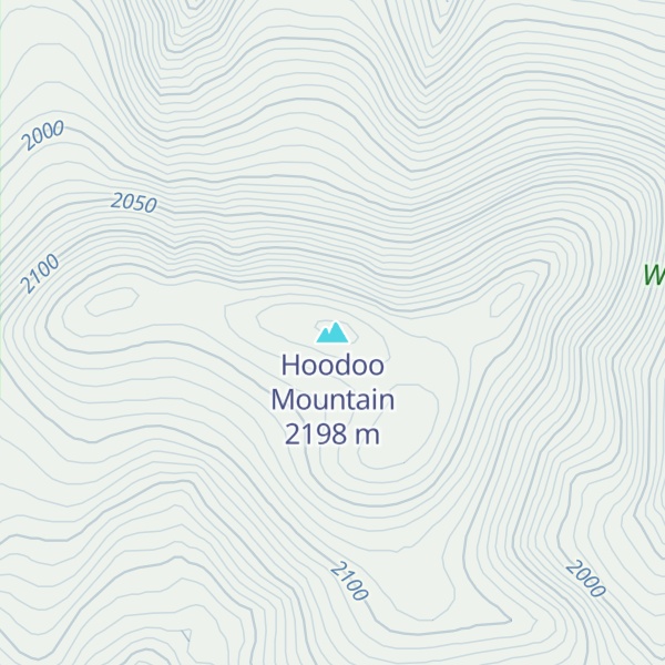 Map of Hoodoo Mountain