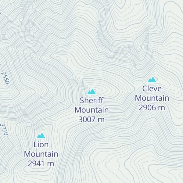 Map of Sheriff Mountain