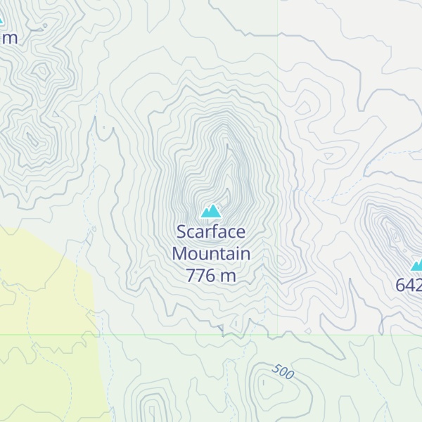 Map of Scarface Mountain