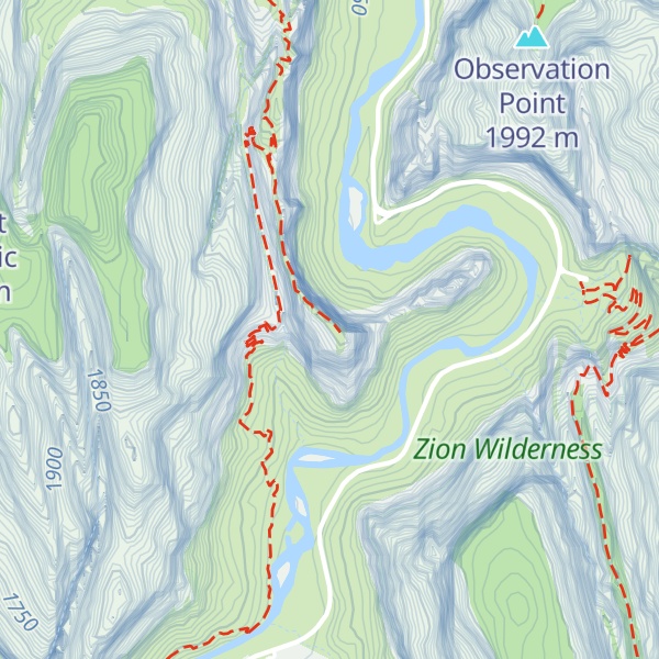 Map of Angels Landing