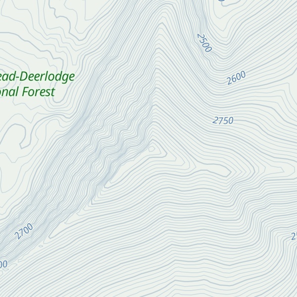 Map of Deer Lodge Mountain