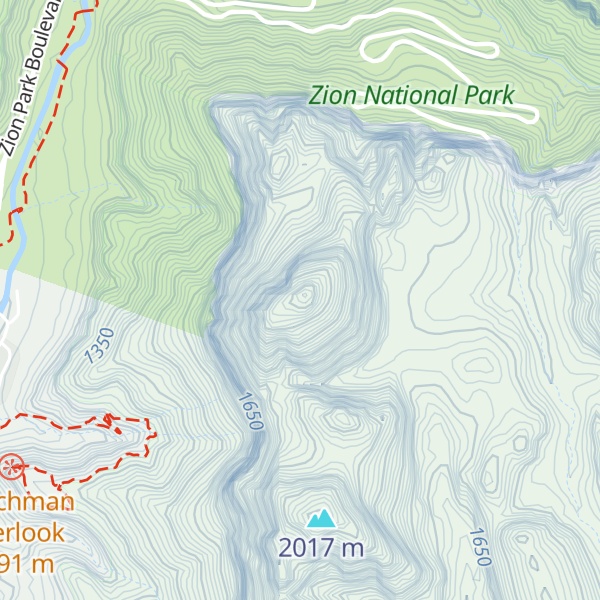 Map of Bridge Mountain