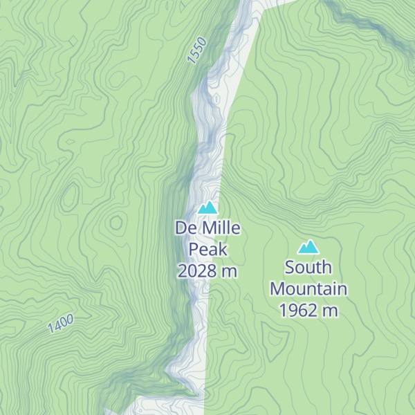 Map of De Mille Peak
