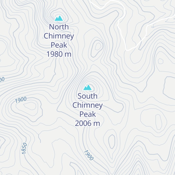 Map of South Chimney Peak
