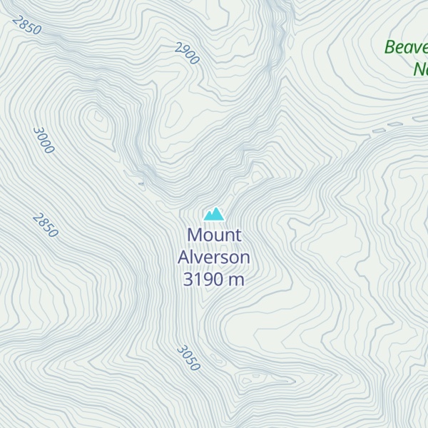 Map of Mount Alverson