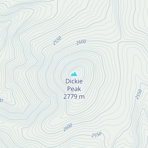 Map of Dickie Peak