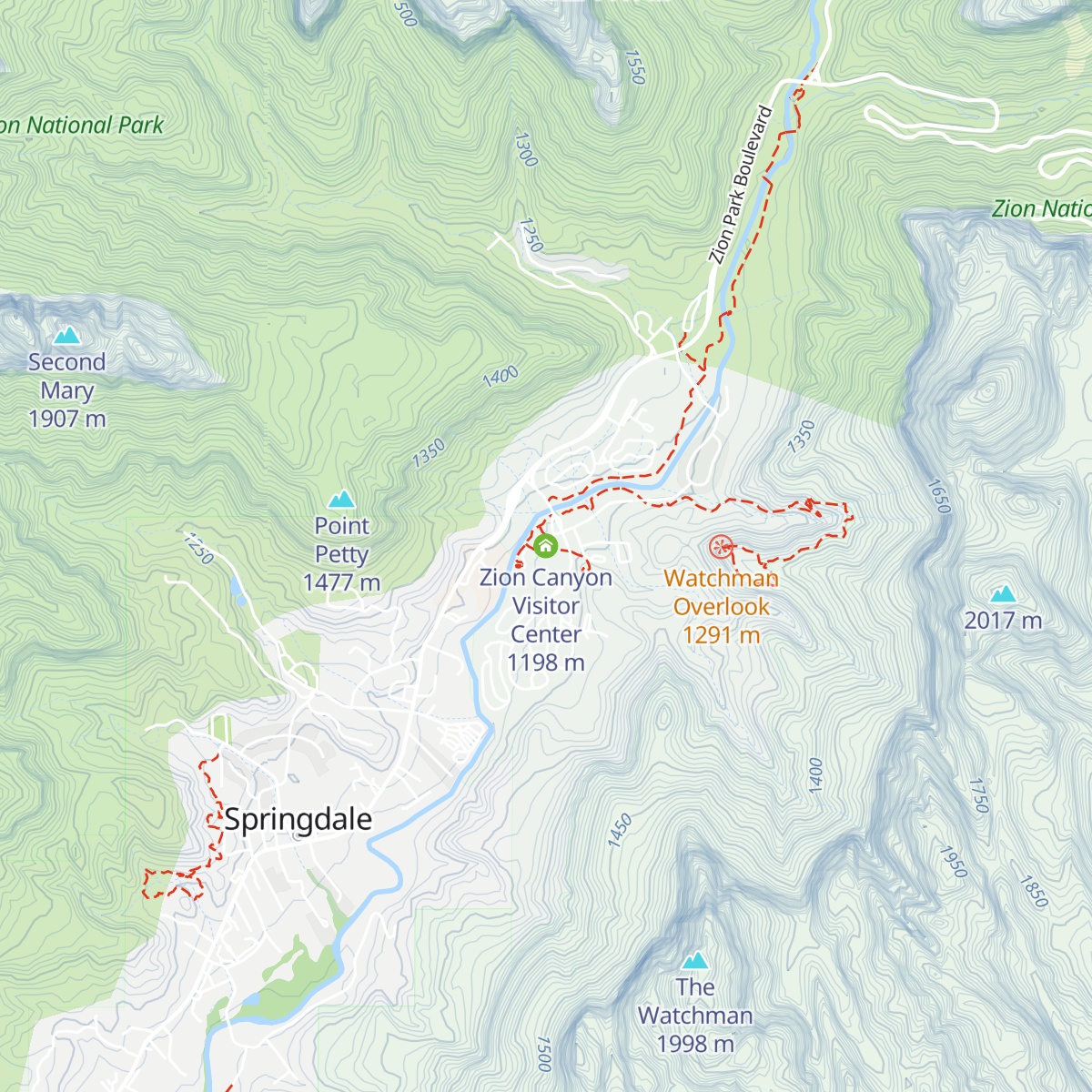Zion Canyon Visitor Center map