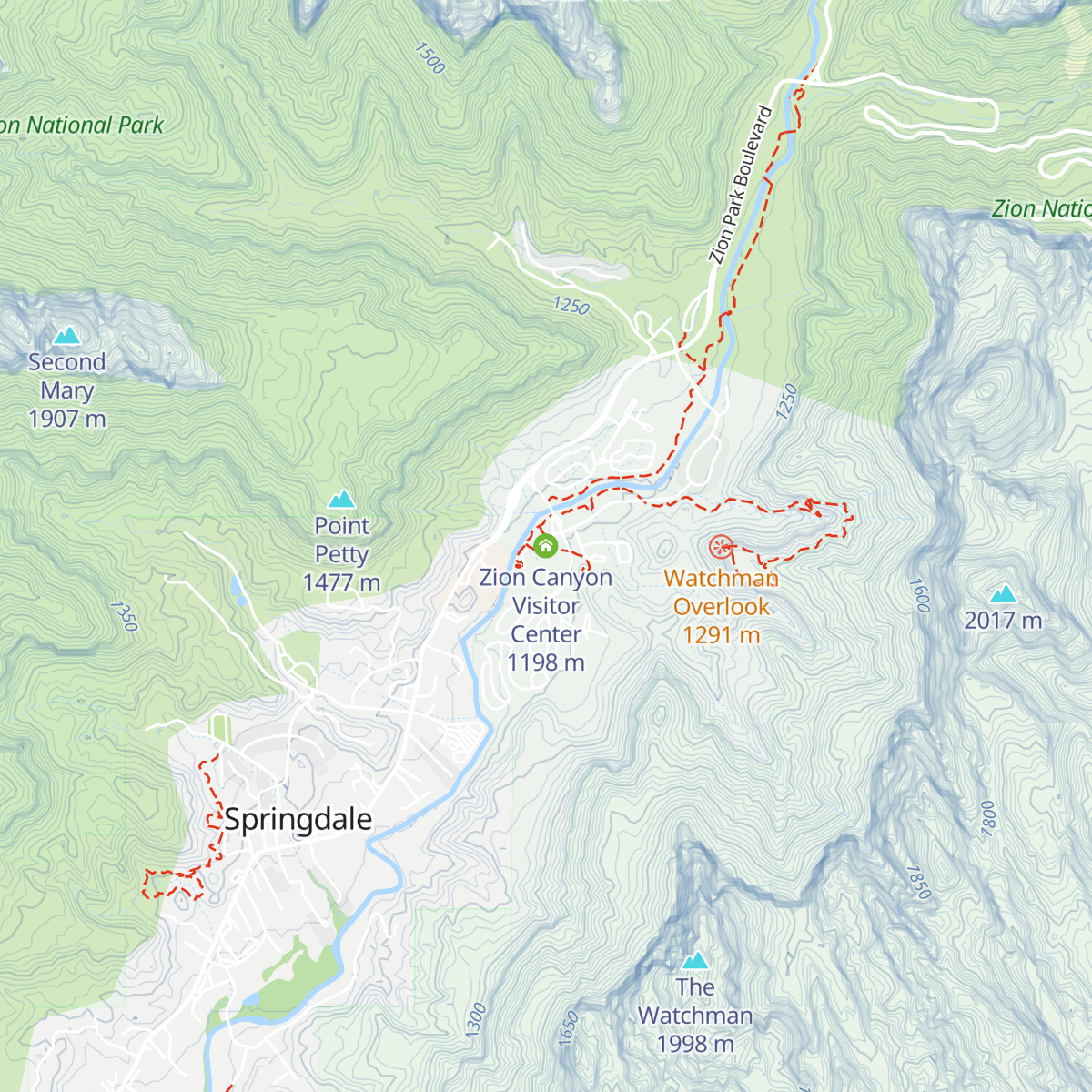 Zion Canyon Visitor Center map