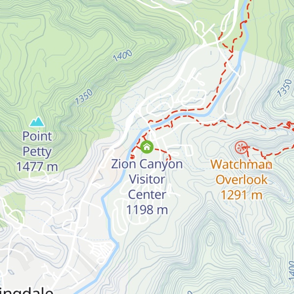 Map of Zion Canyon Visitor Center
