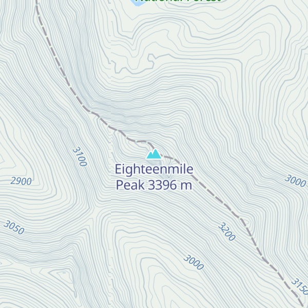 Map of Eighteenmile Peak
