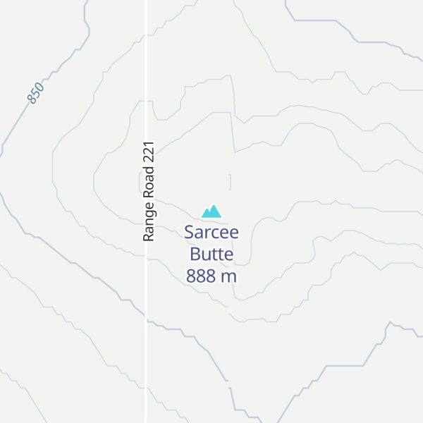 Map of Sarcee Butte