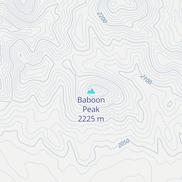 Map of Baboon Peak
